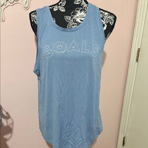 Old Navy Light Blue Graphic Tank Top